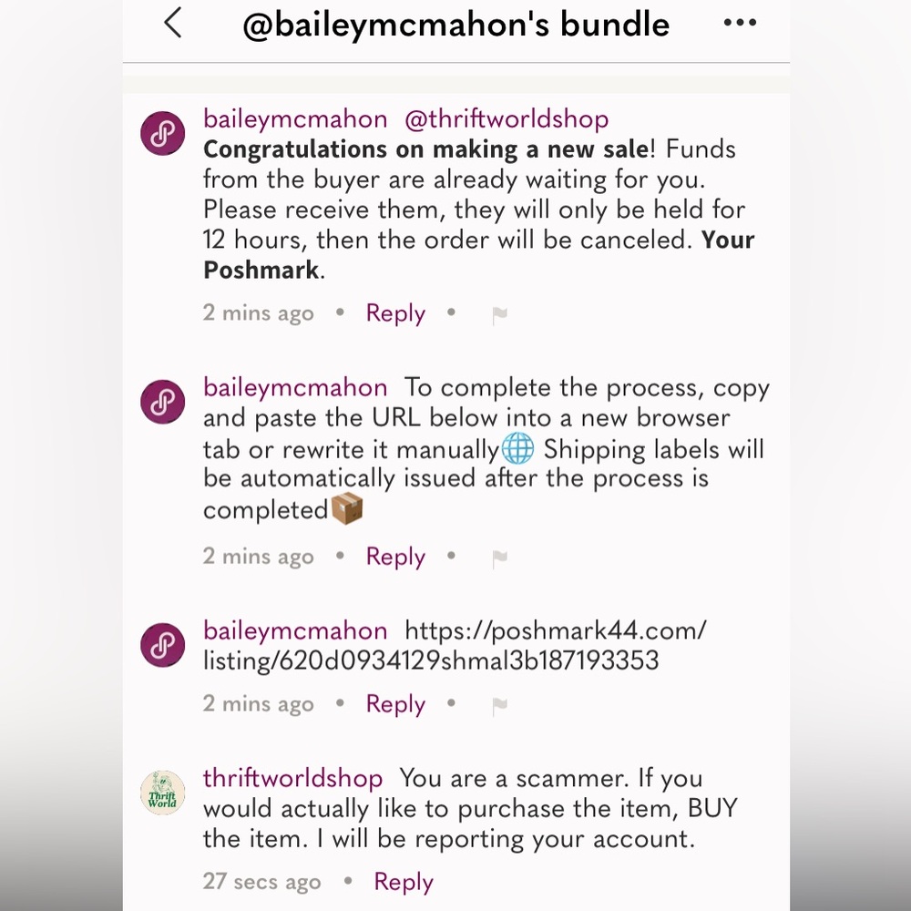 SELLERS BEWARE!!! Scammers will try to fake a purchase in your bundles!